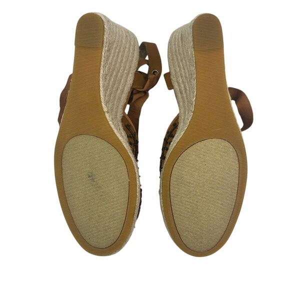 Style & Co. Kimba High Heel Wedge Espadrille Sandals Brown Floral Size 10M - Picture 7 of 13